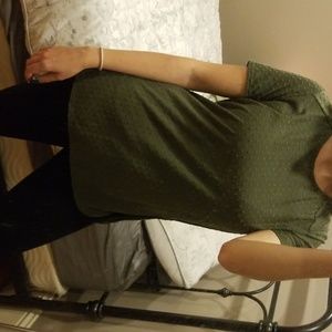 Olive Green Dot Long Tshirt / Tunic